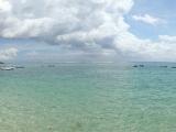 La vue depuis l'h�tel ou les restaurants � Nusa Lembongan. Trop dur.