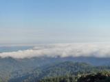 Panorama depuis le mont Tamalpais, la baie de SF et les nuages recouvrent l'ocean