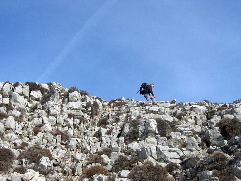 Nico dans la monte du pic de Courmettes